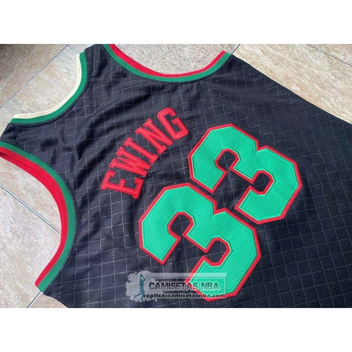 Camiseta New York Knicks Patrick Ewing NO 33 Mitchell & Ness 1991-92 Negro